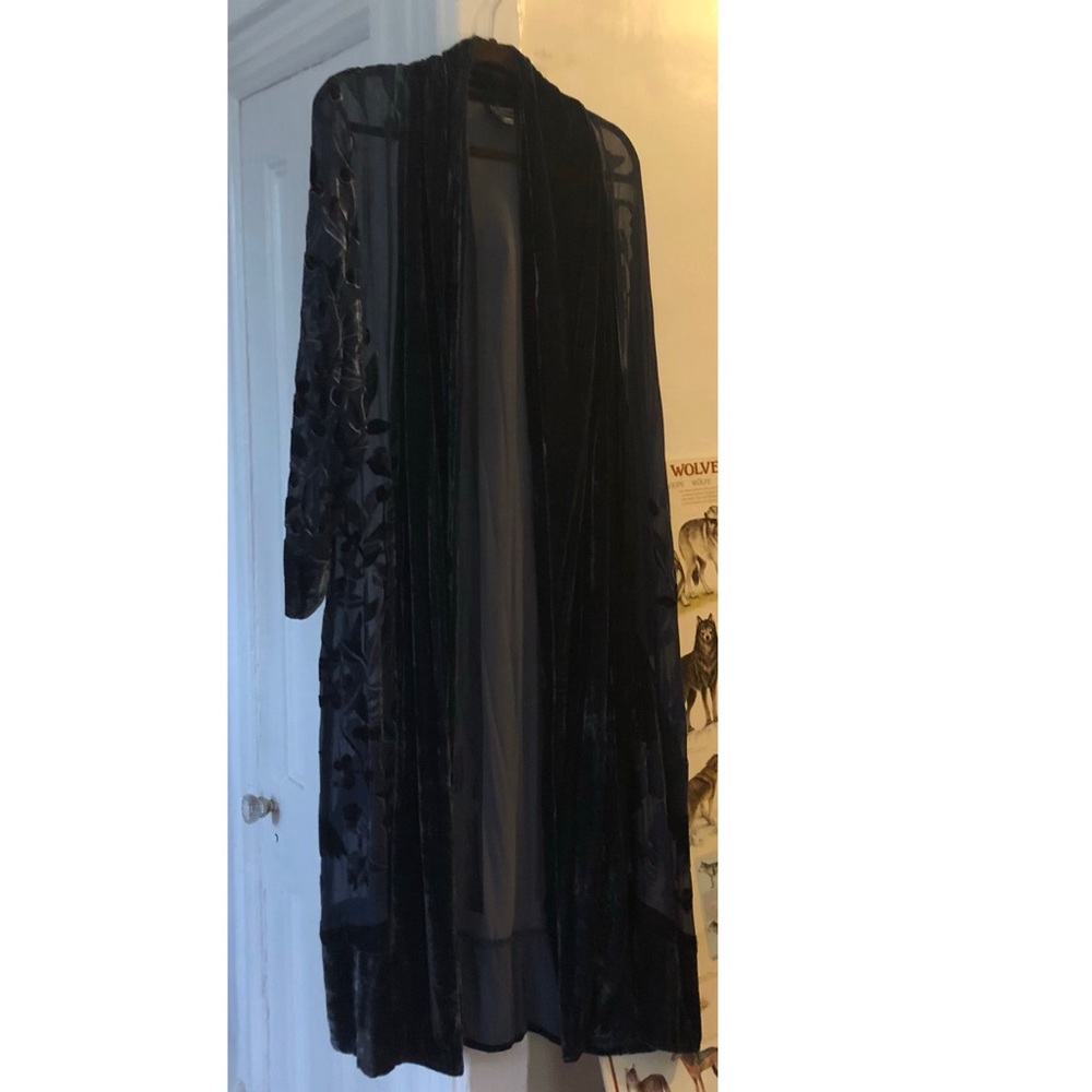 Vintage Citron Santa Monica Silk and velvet duster
